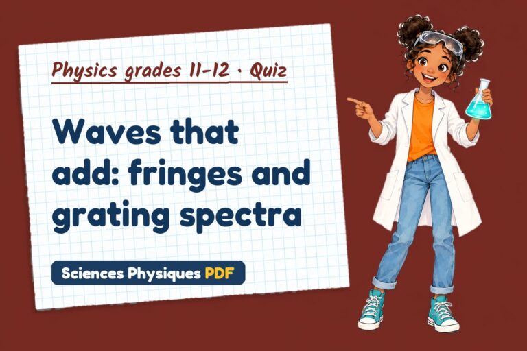 Wave interference quiz for A Level physics: 10 questions with answers