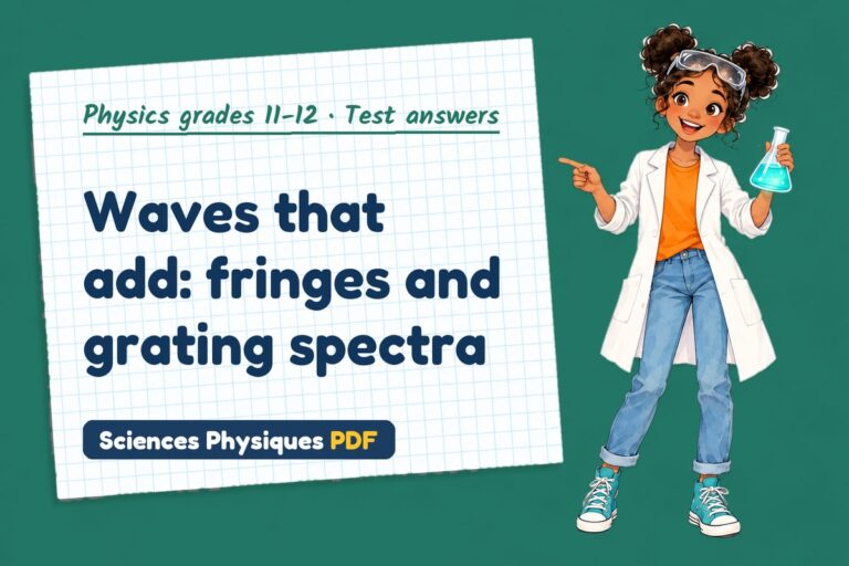 Wave interference test answers and mark scheme for A Level physics (free PDF download)