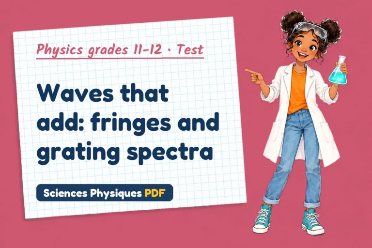 Wave interference test with answers for A Level physics (free PDF download)