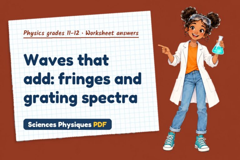 Wave interference worksheet answers for A Level physics (free PDF download)