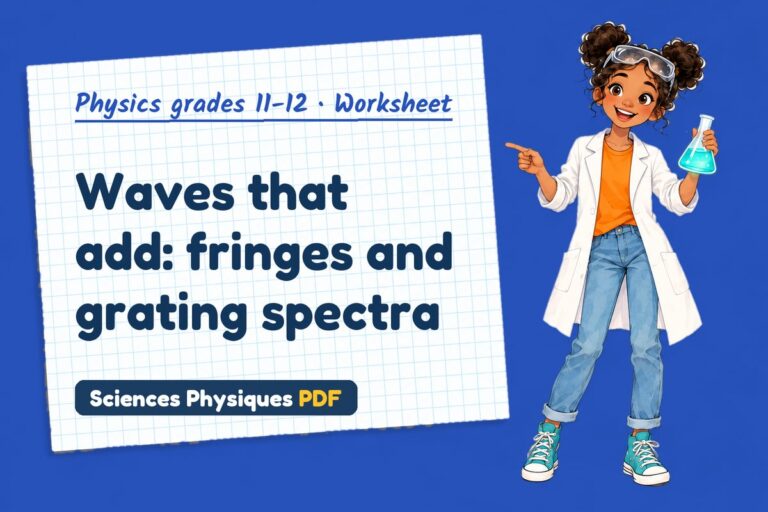 Wave interference worksheet with answers for A Level physics (free PDF download)