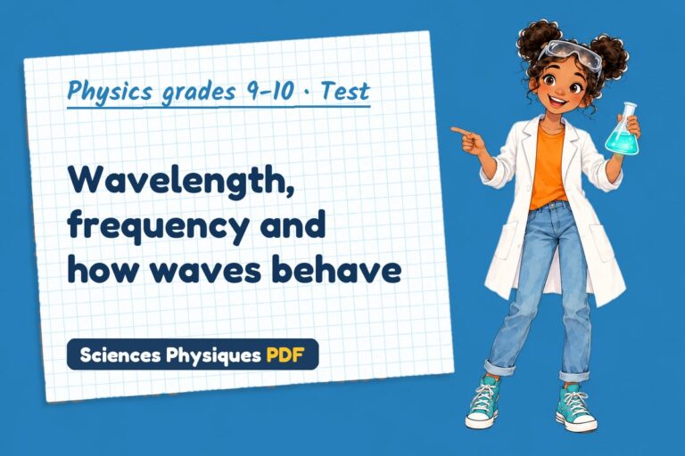 Wave speed test with answers for GCSE physics (free PDF download)