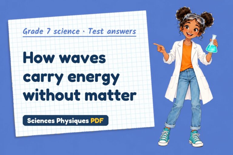 Waves test answers and mark scheme for grade 7 science (free PDF download)