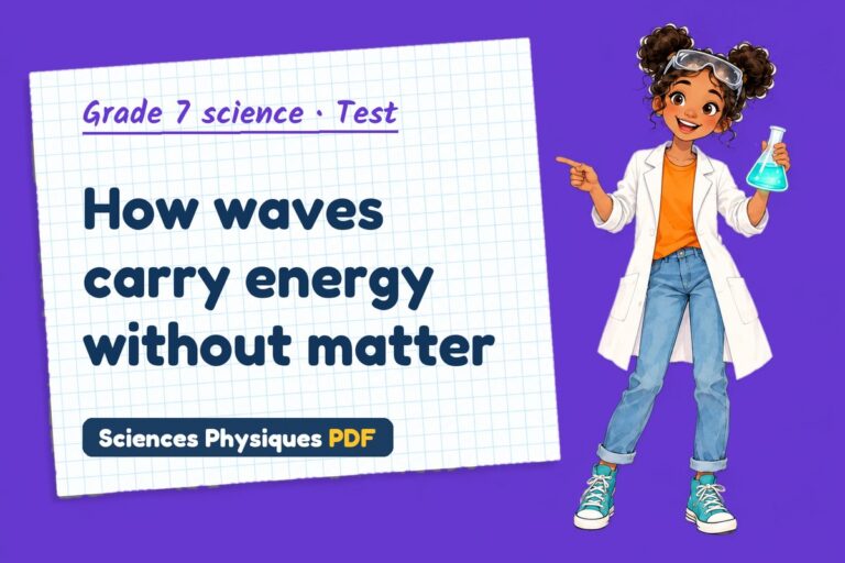 Waves test with answers for grade 7 science (free PDF download)