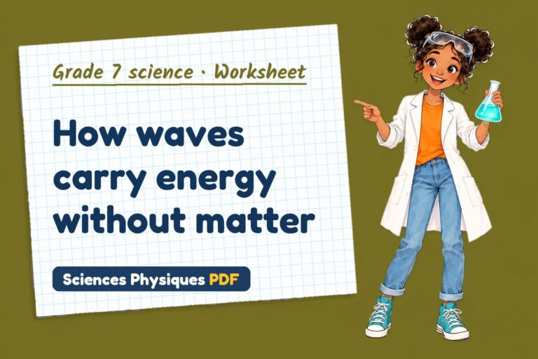 Waves worksheet with answers for grade 7 science (free PDF download)