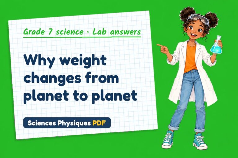 Weight and mass lab answers for grade 7 science (free PDF download)
