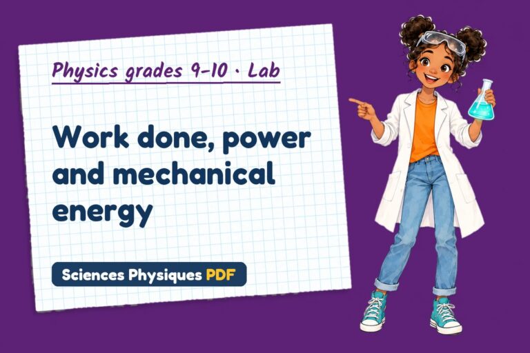 Work and power lab for GCSE physics: practical with sample results (free PDF download)