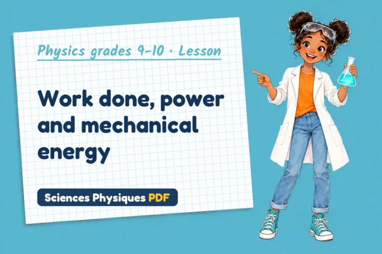 Work and power notes and lesson for GCSE physics (free PDF download)