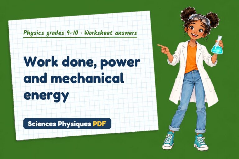 Work and power worksheet answers for GCSE physics (free PDF download)