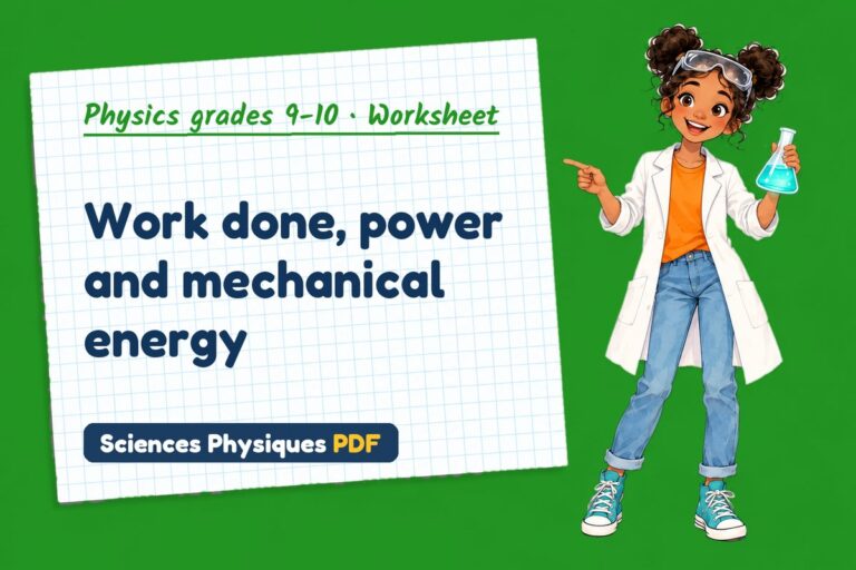 Work and power worksheet with answers for GCSE physics (free PDF download)