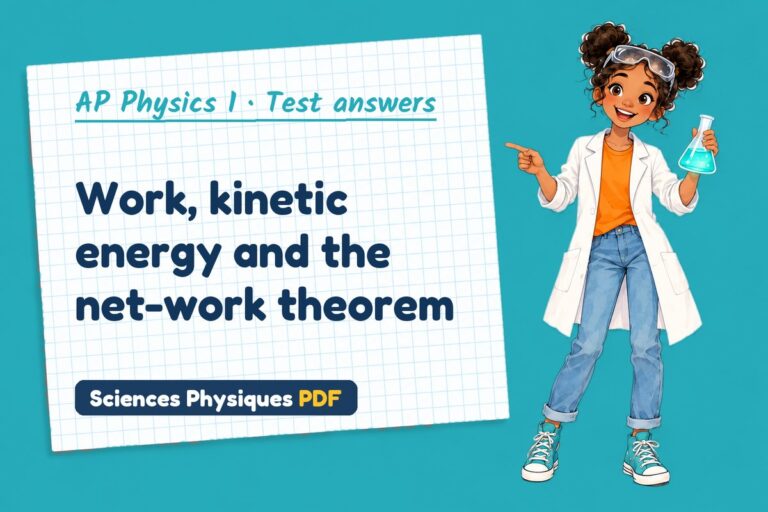 Work-energy theorem test answers and mark scheme for AP Physics 1 (free PDF download)