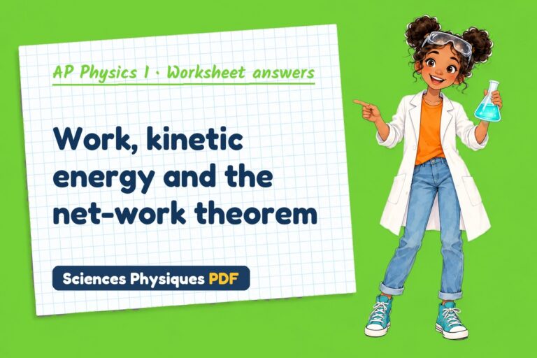 Work-energy theorem worksheet answers for AP Physics 1 (free PDF download)