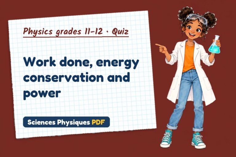 Work energy theorem quiz for A Level physics: 10 questions with answers