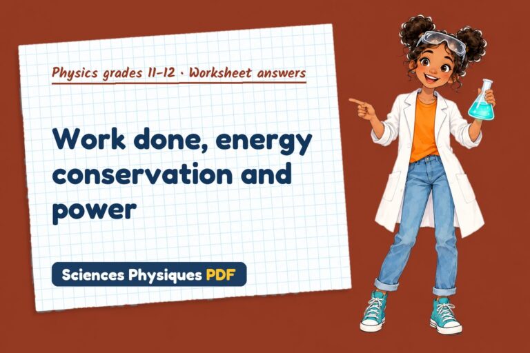Work energy theorem worksheet answers for A Level physics (free PDF download)