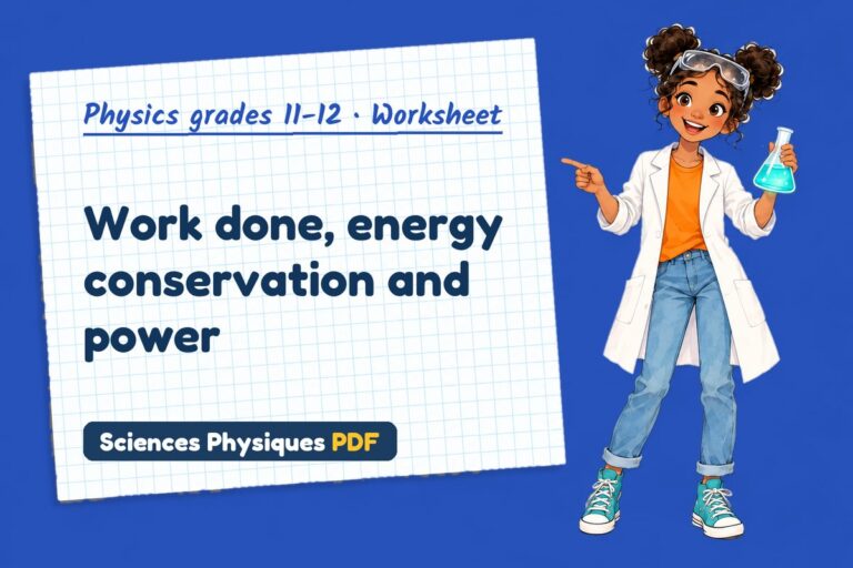 Work energy theorem worksheet with answers for A Level physics (free PDF download)