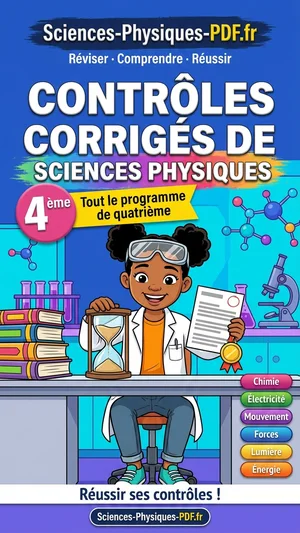 Jaquette du livre Contrôles corrigés de sciences physiques 4ème en PDF