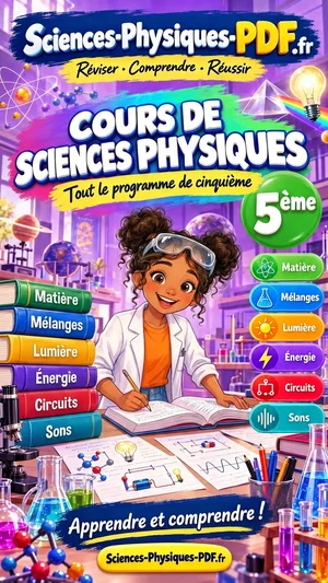 Jaquette du livre Cours de sciences physiques 5ème en PDF