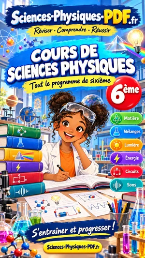 Jaquette du livre Cours de sciences physiques 6ème en PDF