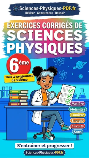 Jaquette du livre Exercices corrigés de sciences physiques 6ème en PDF