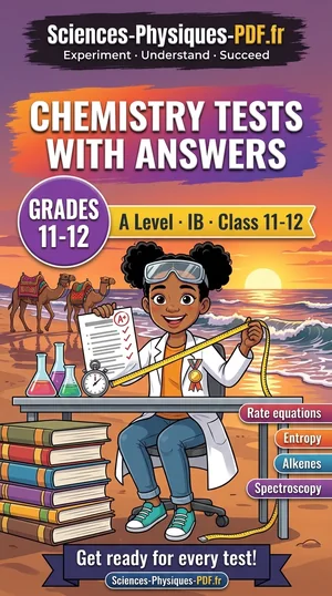 Book cover: chemistry grades 11-12 tests with mark schemes
