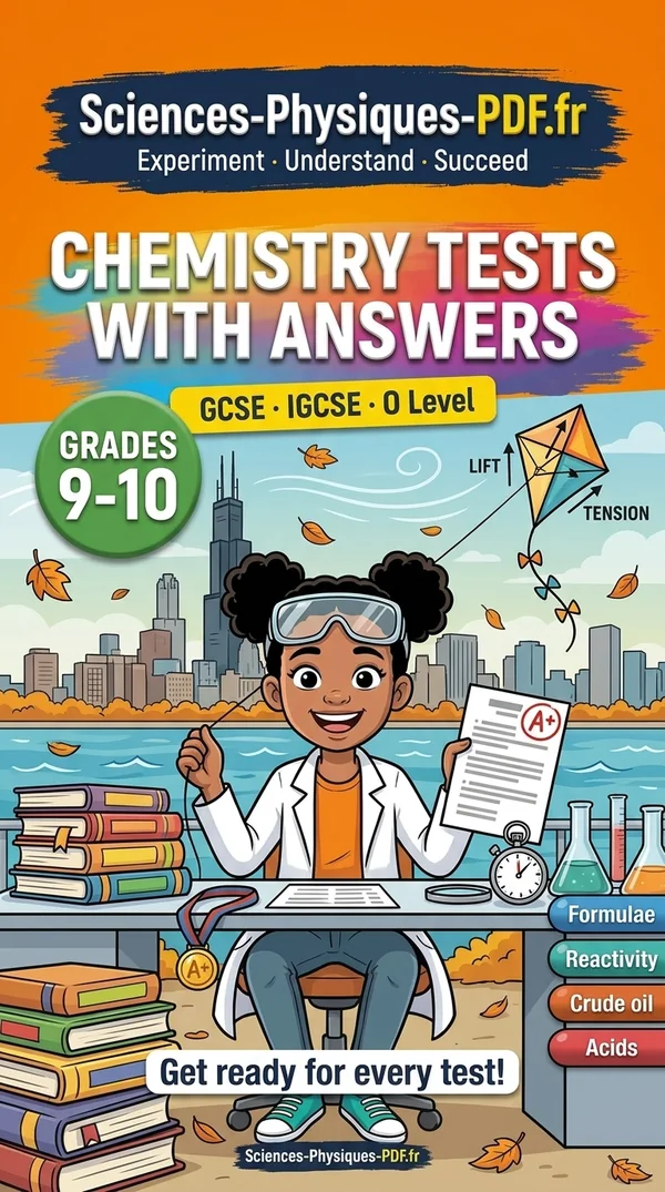 Book cover: chemistry grades 9-10 tests with mark schemes
