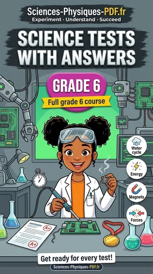 Book cover: grade 6 science tests with mark schemes