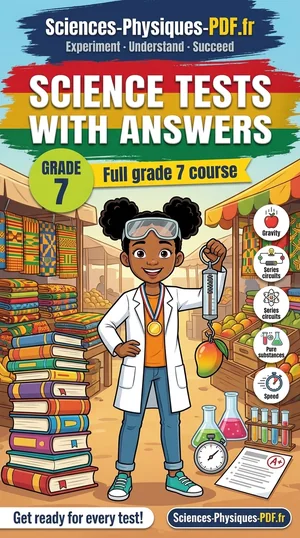 Book cover: grade 7 science tests with mark schemes