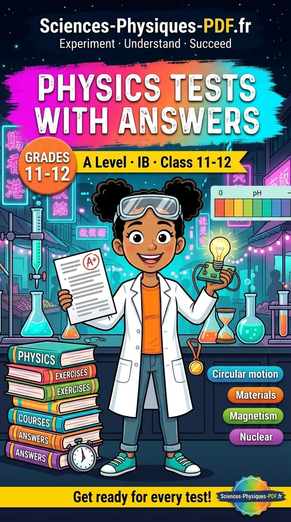 Book cover: physics grades 11-12 tests with mark schemes