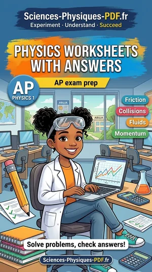 Cover: AP Physics 1 worksheets with answers in PDF