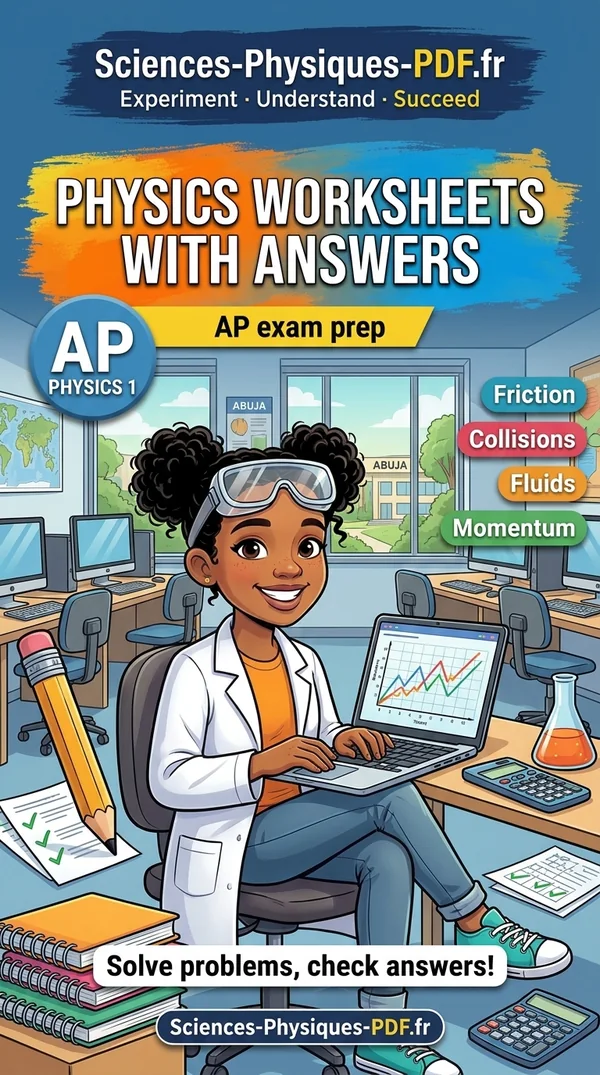 Book cover: AP Physics 1 worksheets with answers