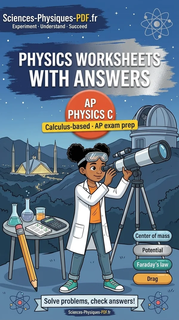 Book cover: AP Physics C worksheets with answers
