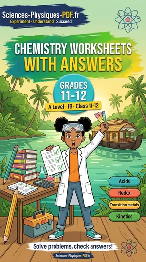 Book cover: chemistry grades 11-12 worksheets with answers