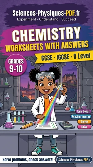 Cover: chemistry grades 9-10 worksheets with answers in PDF