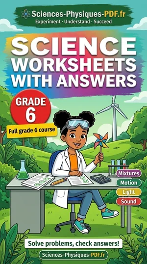 Book cover: grade 6 science worksheets with answers