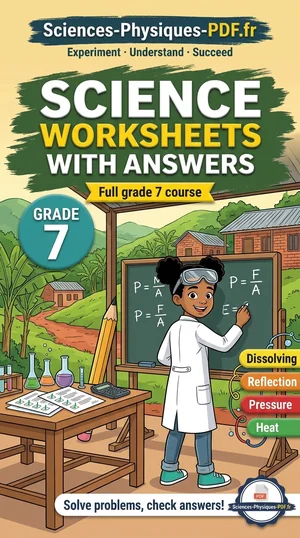 Cover: grade 7 science worksheets with answers in PDF