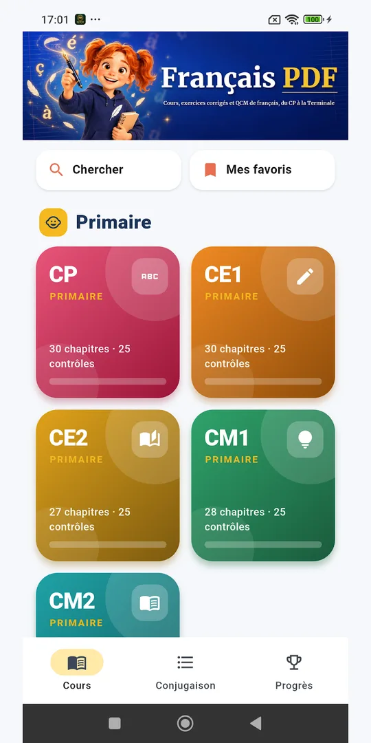 Screenshot of the Apprendre le français learn French app on a phone (8)
