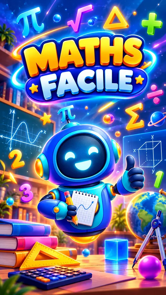 Screenshot of the Maths Facile app with the Mathbot robot (1)
