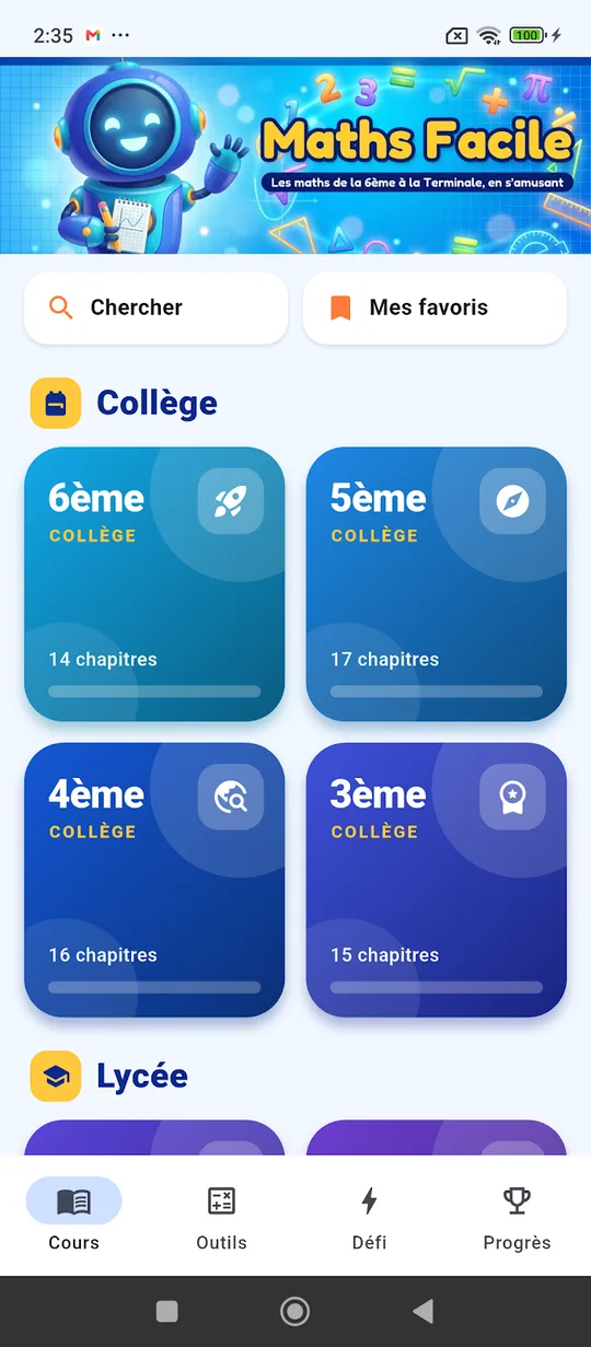 Screenshot of the Maths Facile app with the Mathbot robot (7)