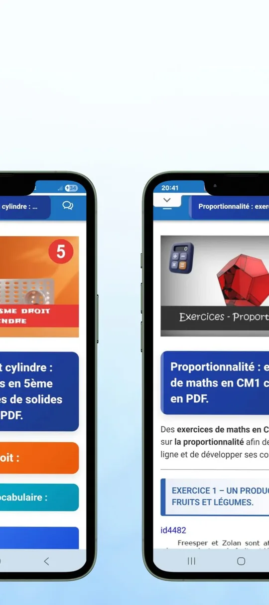 Screenshot of the Maths PDF math lessons app on a phone (3)