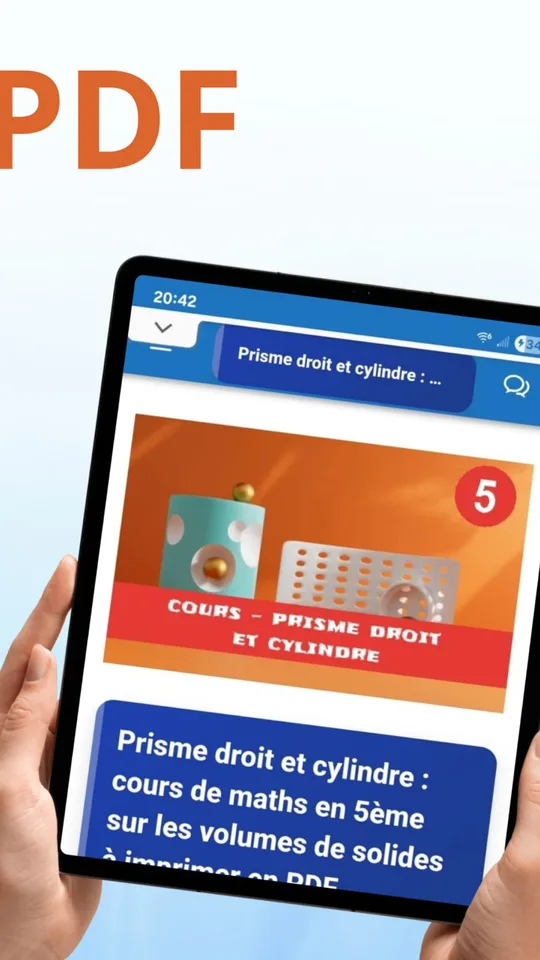 Screenshot of the Maths PDF math lessons app on a phone (7)